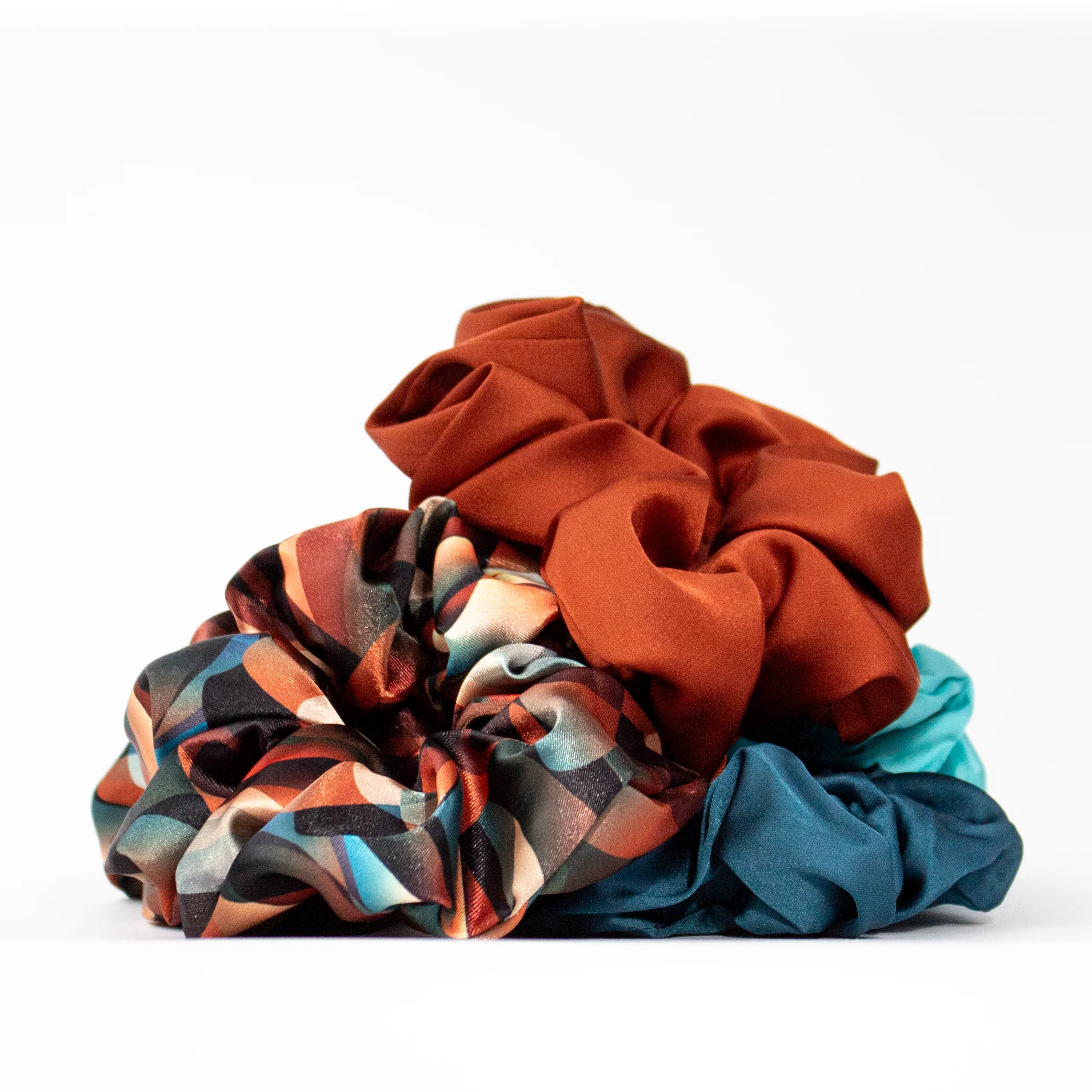 Luxe Satin Scrunchies (5-pack) - Limited Edition Cinnamon Swirl Collection - Image 7