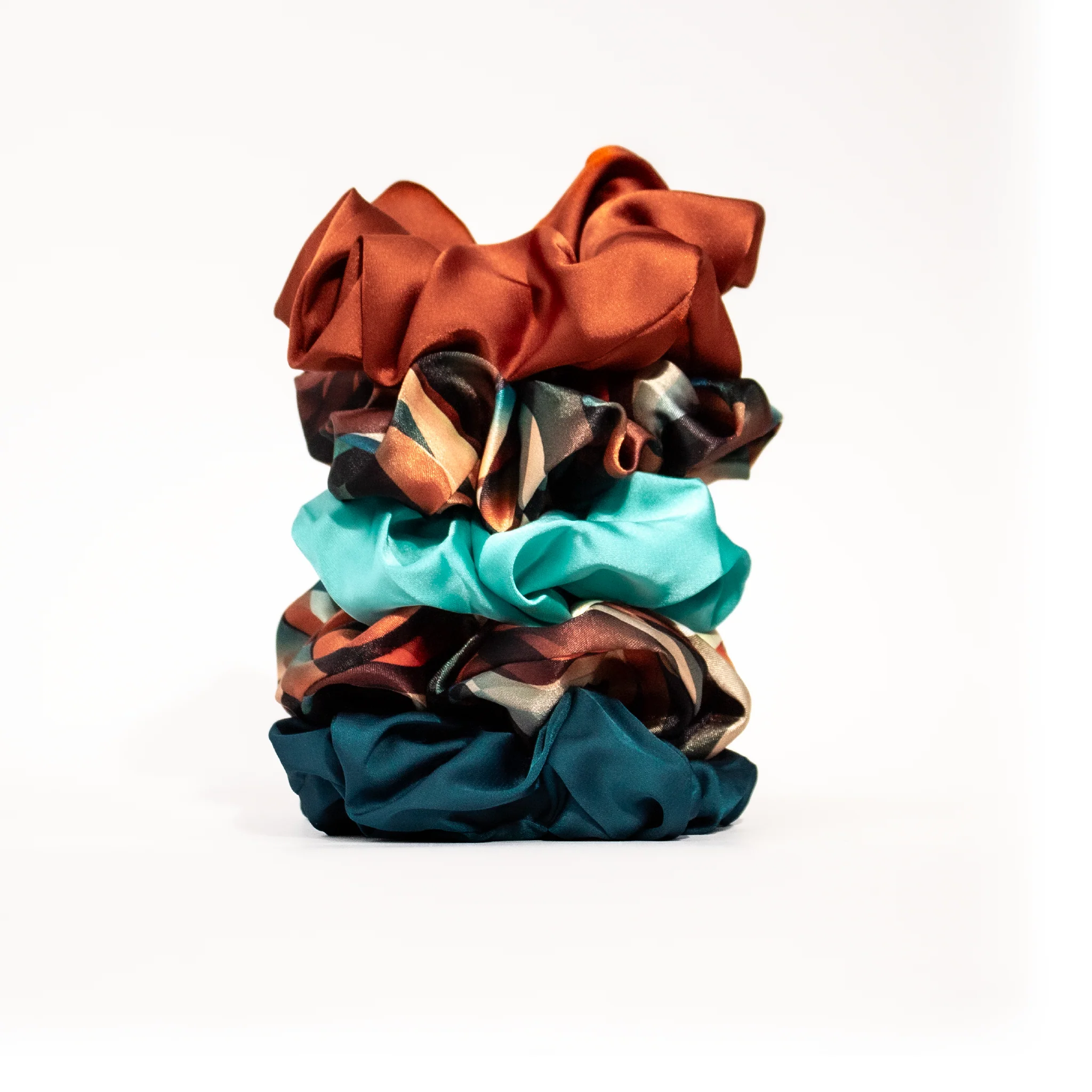 Luxe Satin Scrunchies (5-pack) - Limited Edition Cinnamon Swirl Collection - Image 8